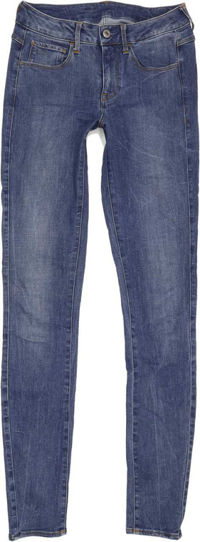 G-Star 3301 d-Mid Super Women Blue Skinny Regular Stretch Jeans W28 L34 (86418)
