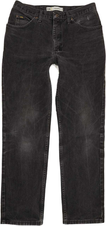 Lee Jim Men Black Straight Regular Jeans W34 L32 (87064)