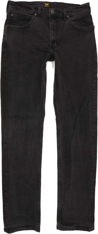 Lee Brooklyn Men Black Straight Regular Stretch Jeans W33 L33 (87044)