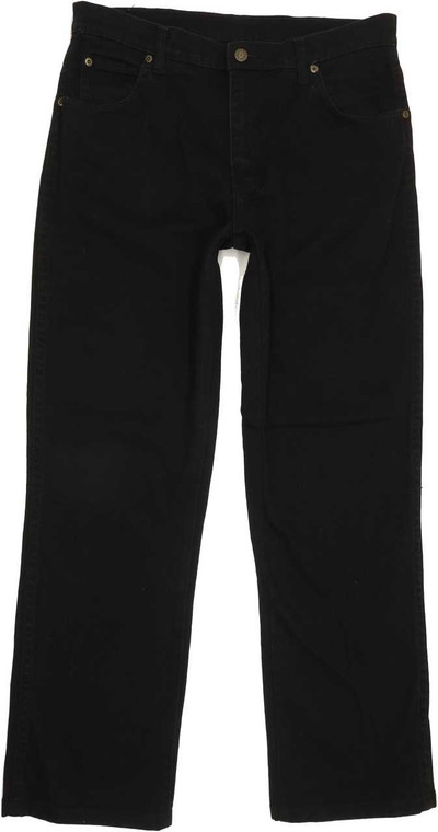 Wrangler Durable Quality Men Black Straight Regular Stretch Jeans W34 L30 (87705)