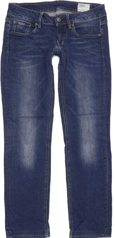 G-Star 3301 Women Blue Straight Slim Stretch Jeans W28 L28 (88874)