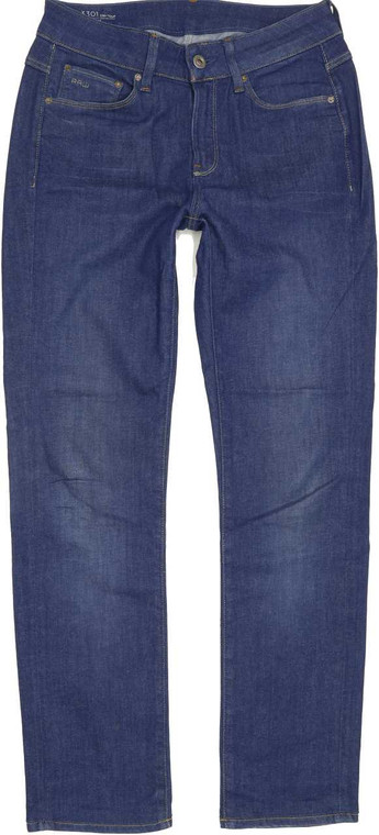G-Star 3301 Contour High Women Blue Straight Regular Stretch Jeans W27 L28 (88855)