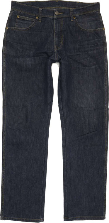 Wrangler Durable Quality Men Blue Straight Regular Stretch Jeans W33 L30 (89445)