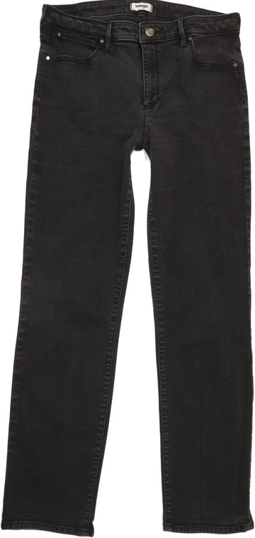 Wrangler Women Black Straight Regular Stretch Jeans W33 L30 (89943)