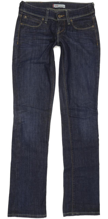Levi's 470 Women Blue Straight Slim Stretch Jeans W28 L34 (91558)