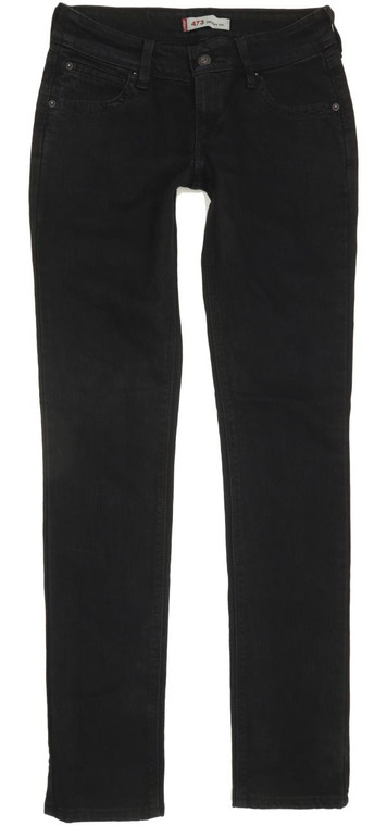 Levi's 473 Women Black Straight Slim Jeans W30 L34 (92531)