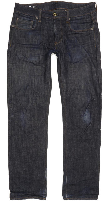 G-Star 3301 Men Blue Straight Slim Jeans W32 L31 (93618)