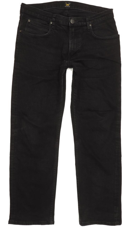 Lee Blake Men Black Straight Regular Stretch Jeans W33 L29 (94697)