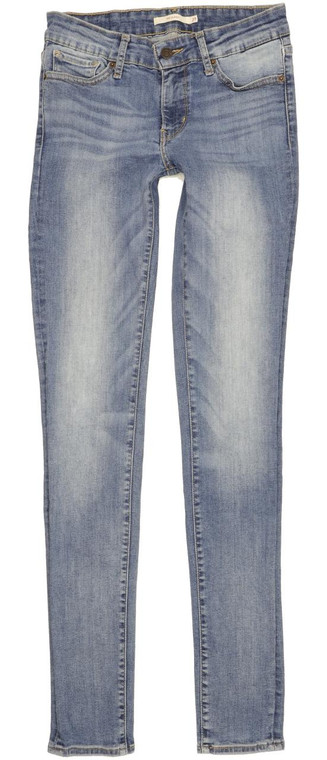 Levi's 711 Women Blue Skinny Slim Stretch Jeans W27 L34 (101535)
