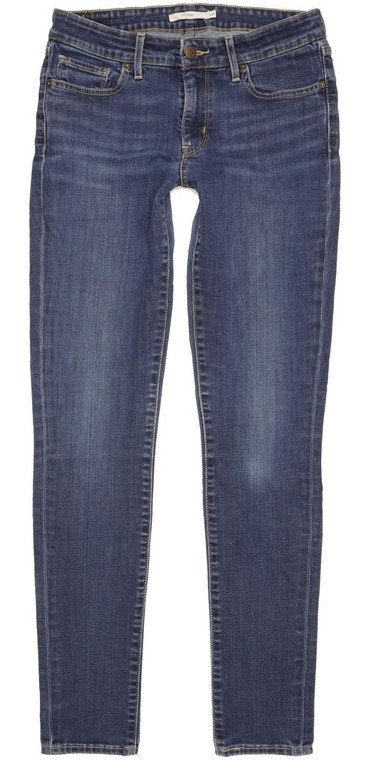 Levi's 711 Women Blue Skinny Slim Stretch Jeans W29 L32 (103686)
