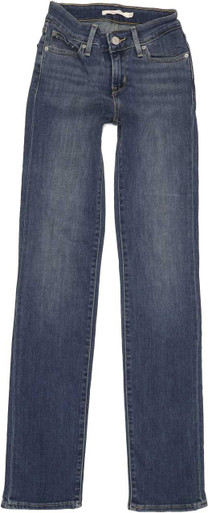 Levi's 714 Women Blue Straight Slim Stretch Jeans W23 L31 | Fabb Fashion