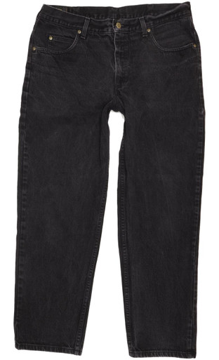 Lee Kansas Men Black Straight Regular Jeans W38 L30 (103636)