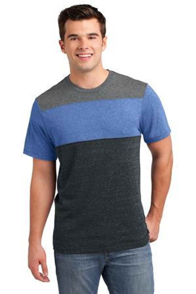 Young Mens Tri-Blend Pieced Crewneck Tee