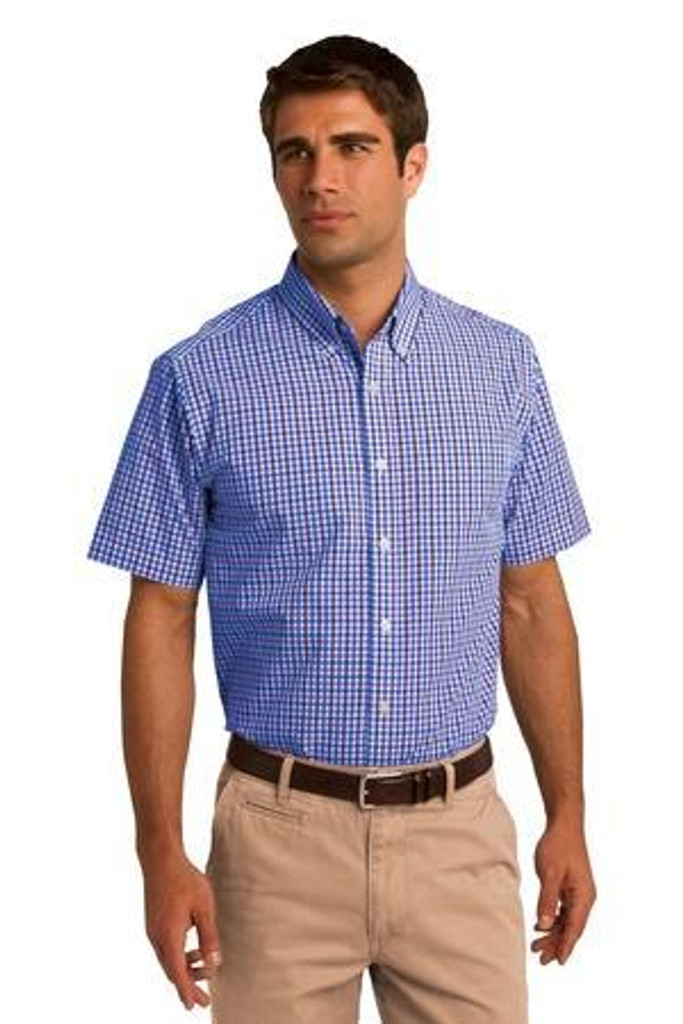 Short Sleeve Gingham Easy Care Shirt