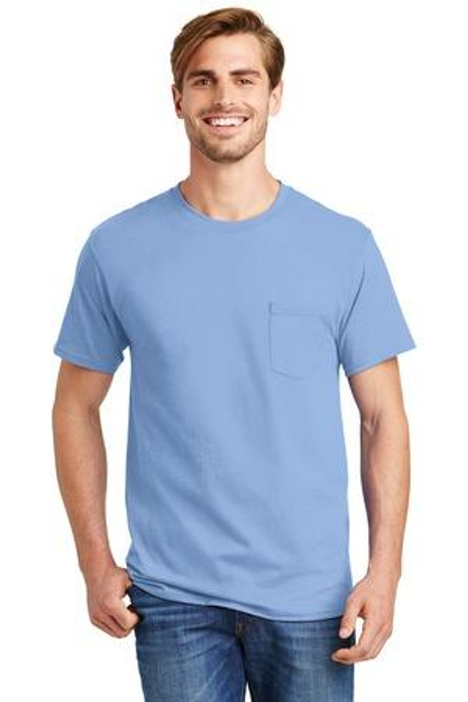 Tagless 100%  Cotton T-Shirt with Pocket