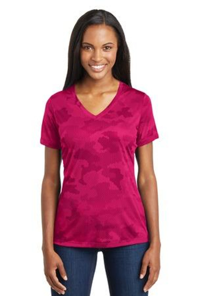 Ladies CamoHex V-Neck Tee