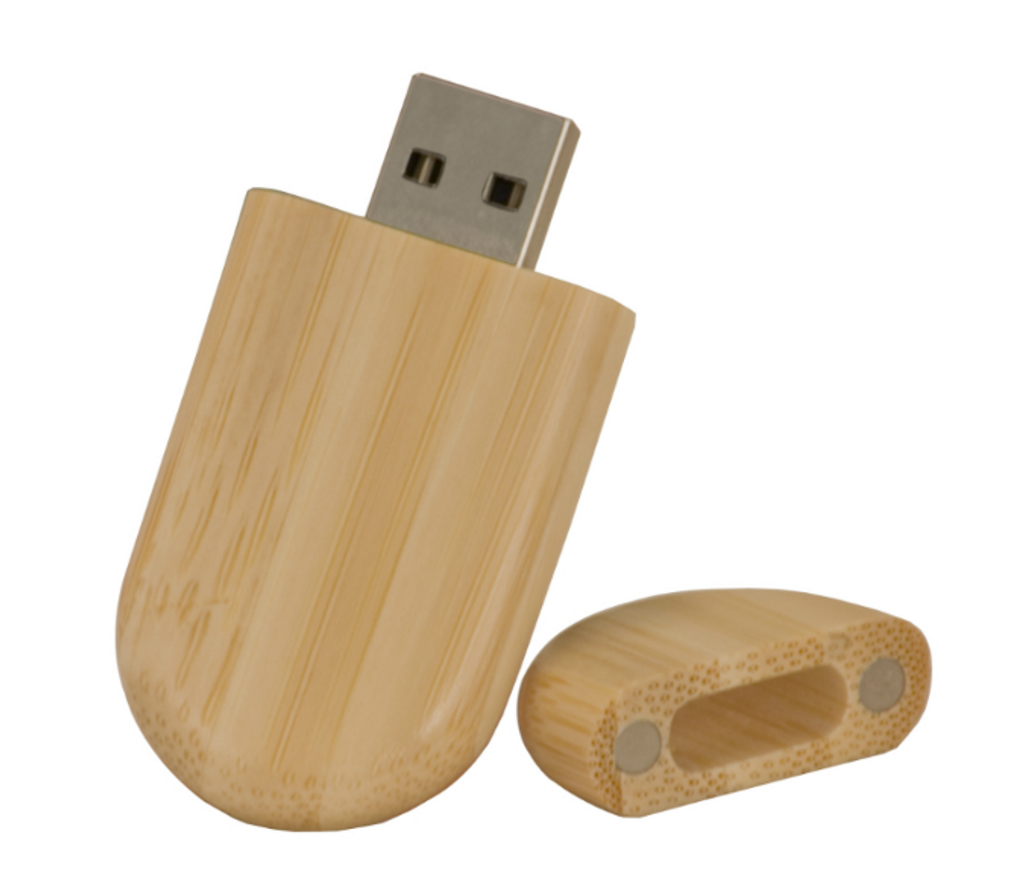 GB Rounded Bamboo USB Flash Drive