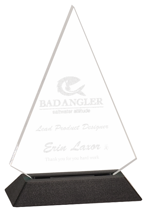 Clear Triangle Pop-In Acrylic with Black Base