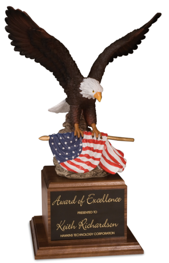 Hand Painted Eagle on a Genuine Walnut Base