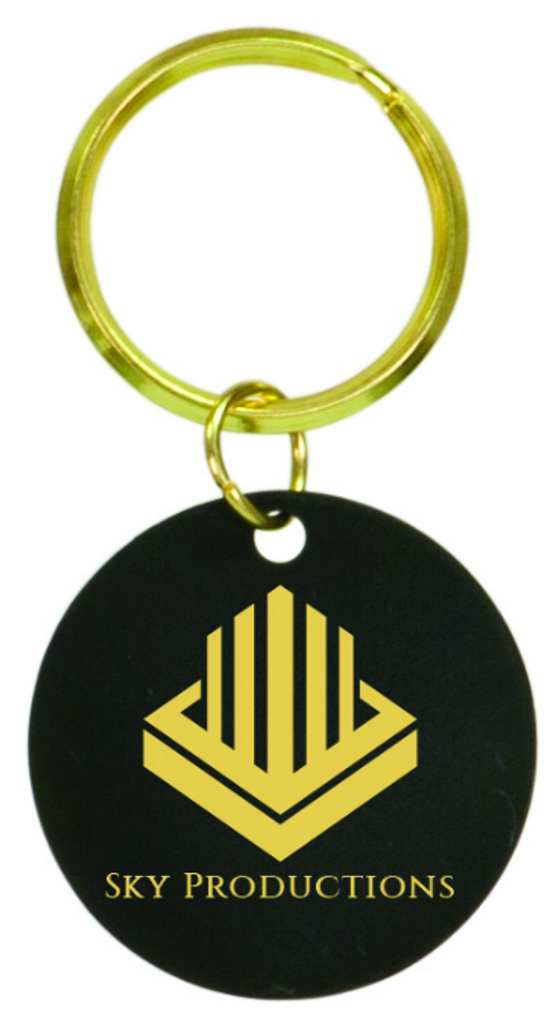 Black Brass Round Keychain