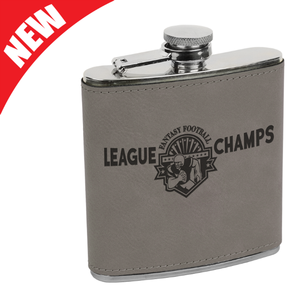 Gray Leatherette Flask