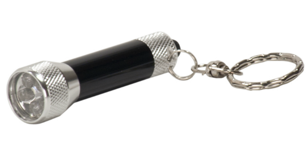 Black 5-LED Flashlight with Keychain