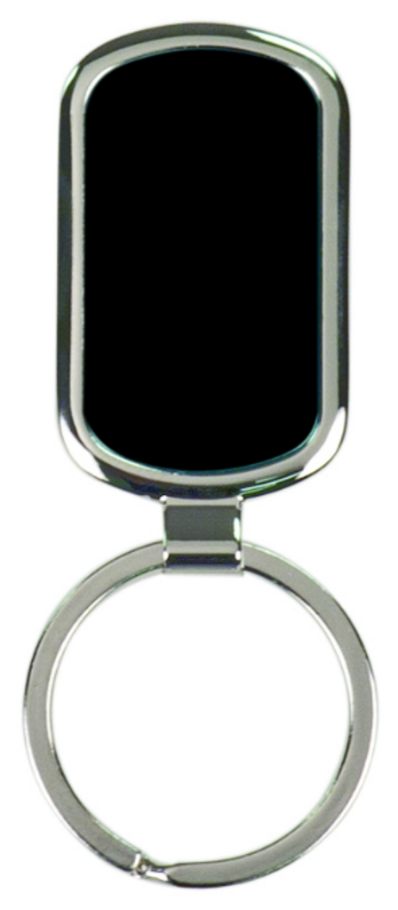 Large Black Rectangular Keychain