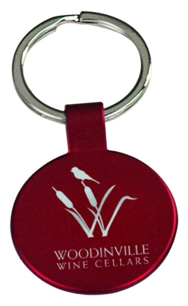 Red Round Metal Keychain