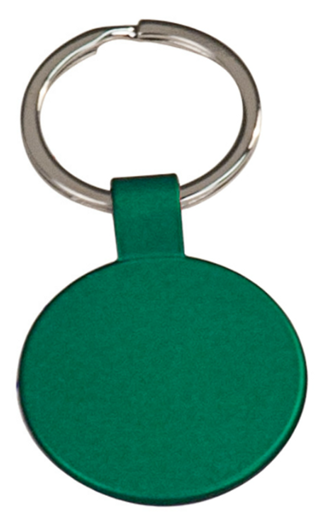 Green Round Metal Keychain