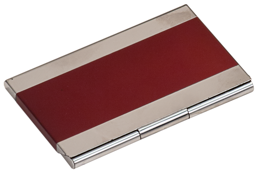 Red Metal Business Card Holder