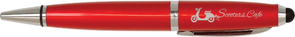 Gloss Red Wide Barrel Pen with Stylus & Silver Trim