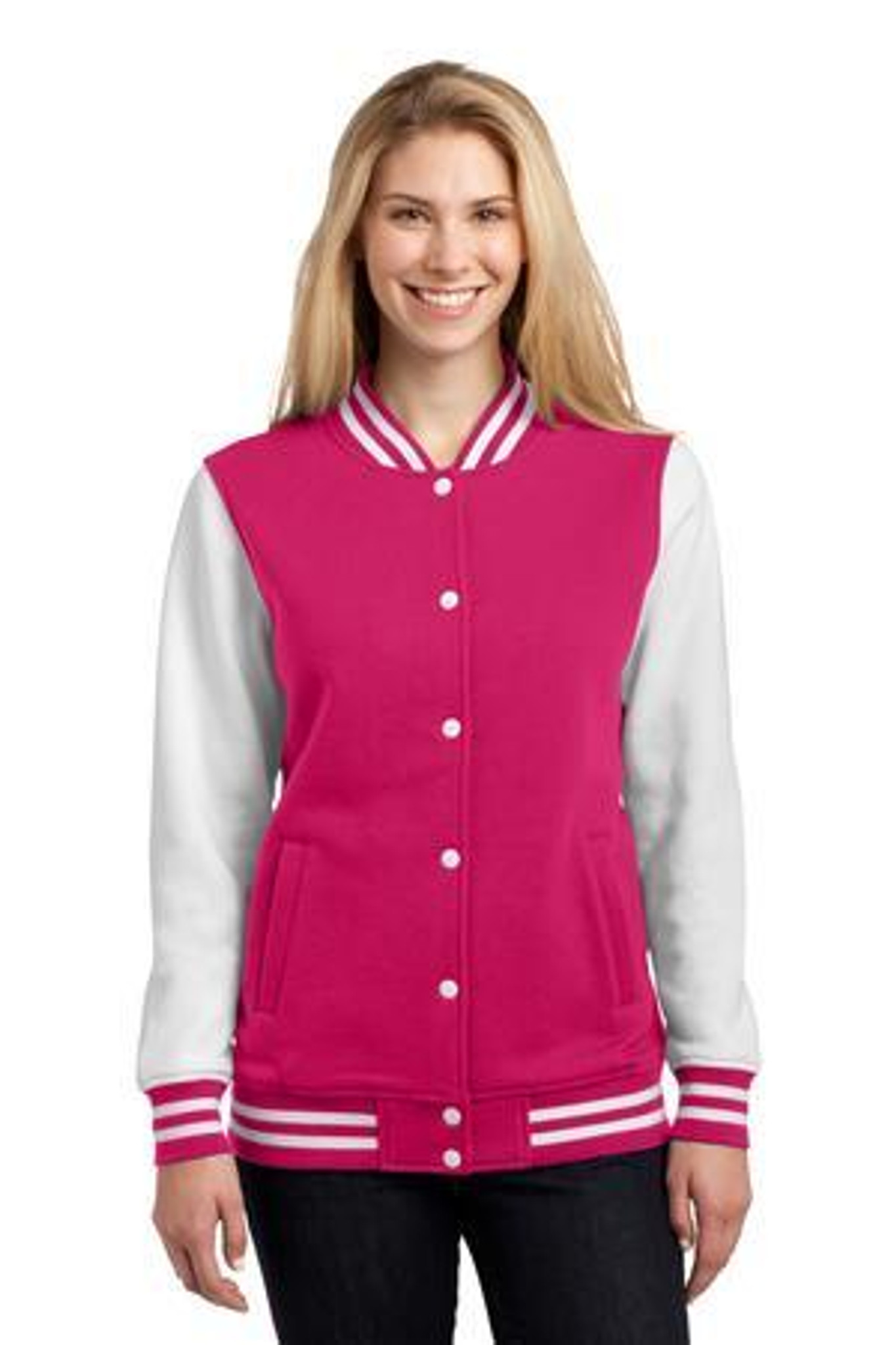 Cotton fleece sales varsity jacket