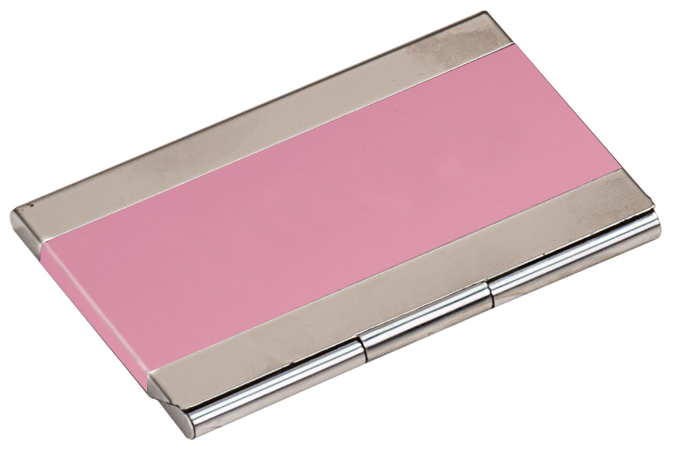 Pink Metal Business Card Holder JB's Awards & Custom Apparel