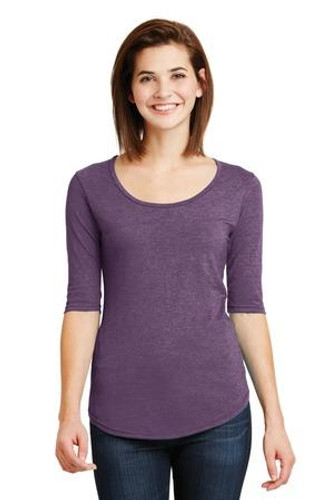 Ladies Tri-Blend Deep Scoop Neck 1/2-Sleeve Tee