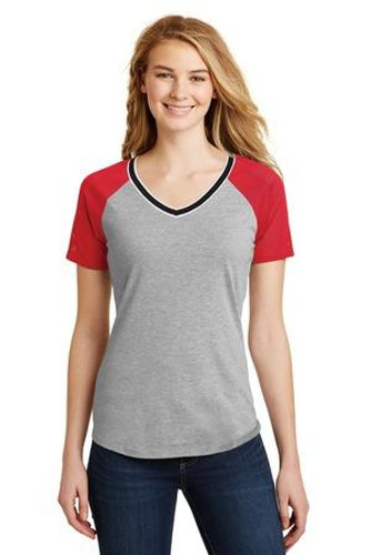 Juniors Mesh Sleeve V-Neck Tee