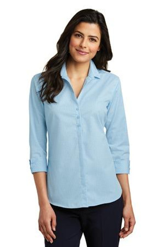 Ladies 3/4-Sleeve Micro Tattersall Easy Care Shirt