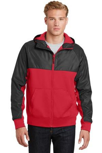 Embossed Hybrid Full-Zip Hooded Jacket