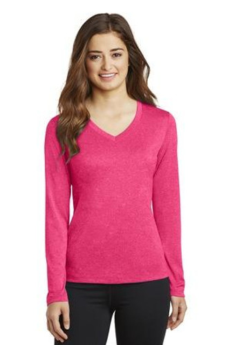 Ladies Long Sleeve Heather Contender V-Neck Tee