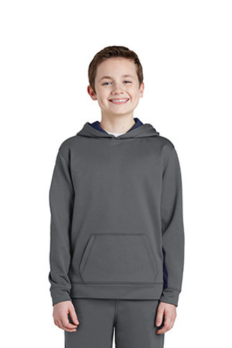 Youth Sport-Wick Fleece Colorblock Hooded Pullover