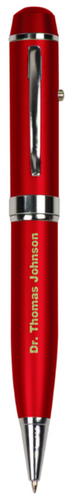 Gloss Red Pen with Laser Pointer & 4GB USB Flash Drive
