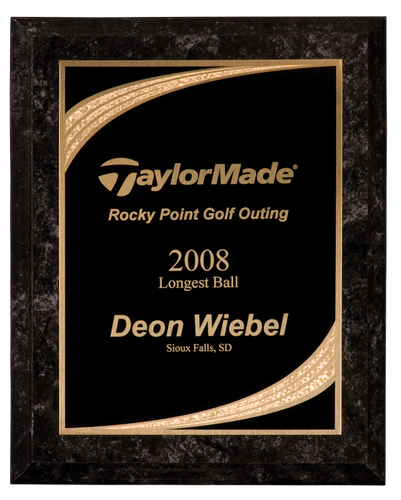 Black Marble Finish Plaque with Black Majestic Plate