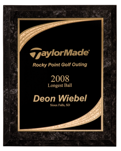 Black Marble Finish Plaque with Black Majestic Plate