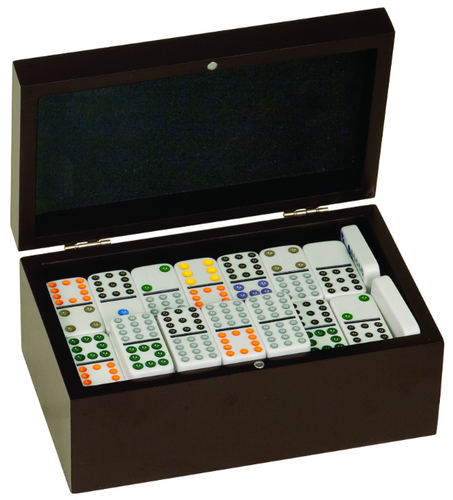 Double Twelves Dominos Set in Black Gift Box