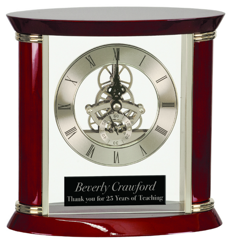 Executive Silver & Rosewood Piano Finish Clock