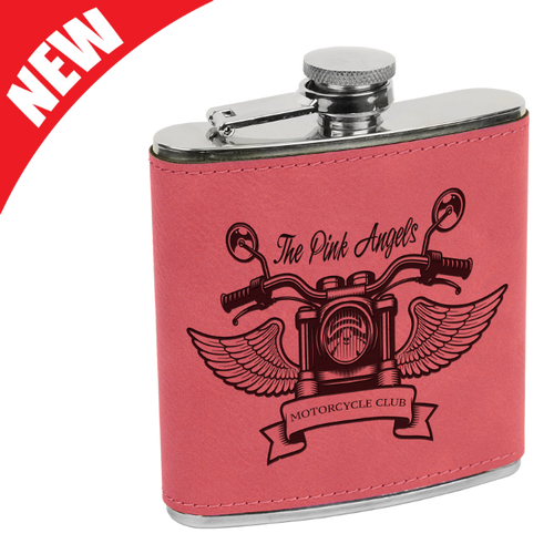 Pink Leatherette Flask