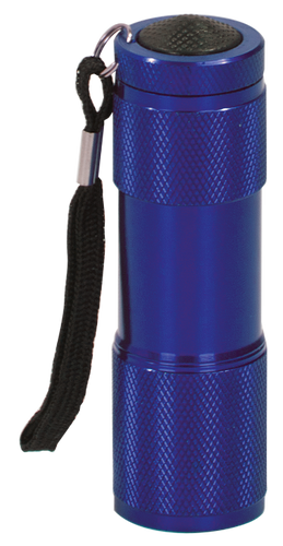 Blue 9-LED Flashlight with Strap