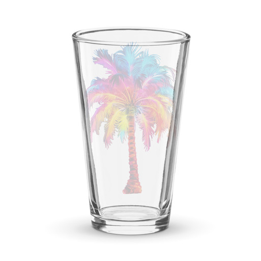 Tie Dye Palm Tree Shaker Pint Glass