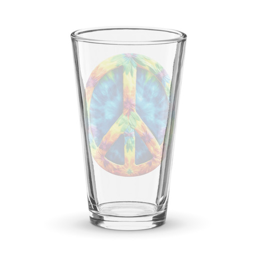 Tie Dye Peace Sign Shaker Pint Glass