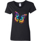 Trippy Butterfly  Ladies' V-Neck T-Shirt