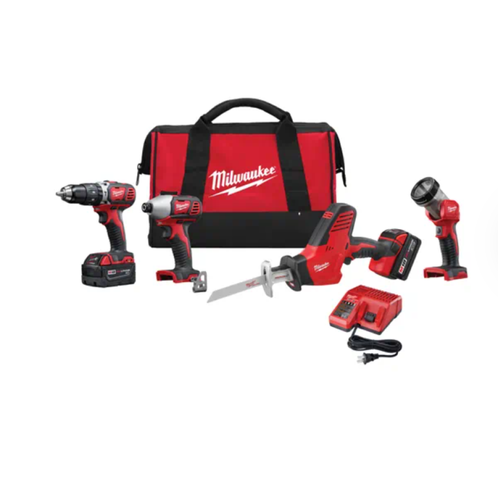 Milwaukee 269524 M18 Cordless LITHIUMION 4Tool Combo Kit 269524